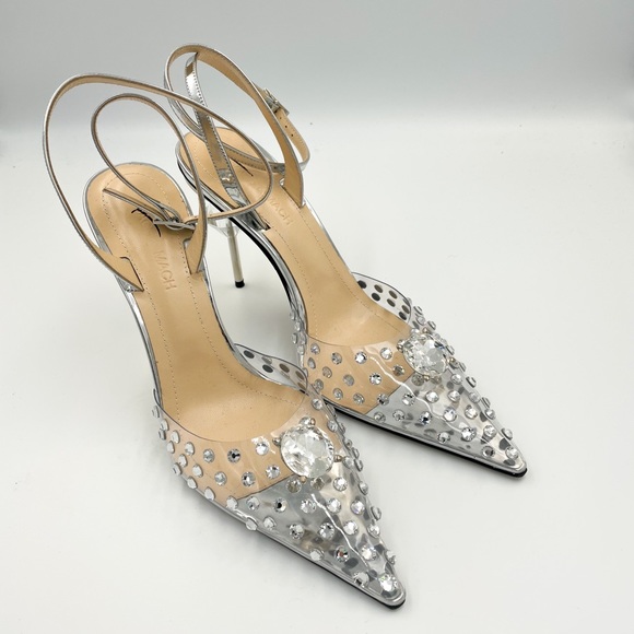 MACH & MACH Double Diamond Metallic Leather And PVC Pumps - Picture 6 of 10